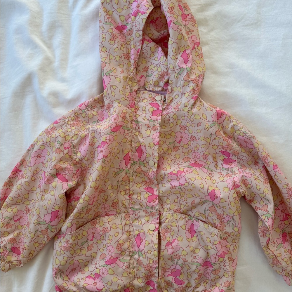 Zara Kids Floral Raincoat in Pink and Yellow